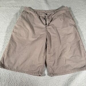 Genuine Dickes Cargo Shorts Gray Men's Size 34 Mens Cotton Button Pocket Zip‎